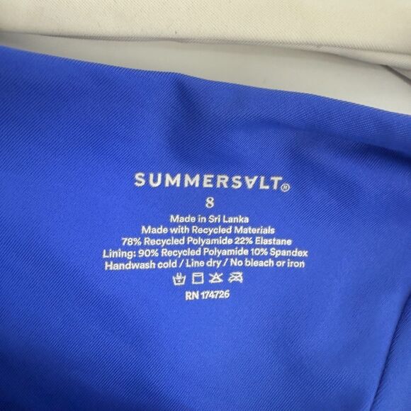 Summersalt Sidestroke Swimsuit One Piece Colorblock Blue Resort Vacation Size 8 - Picture 7 of 11